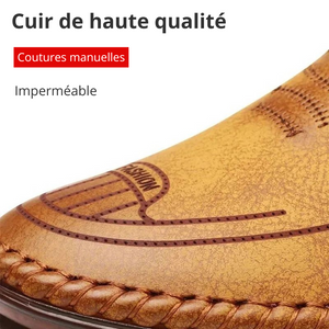 Chaussures en cuir antidérapantes respirantes pour hommes