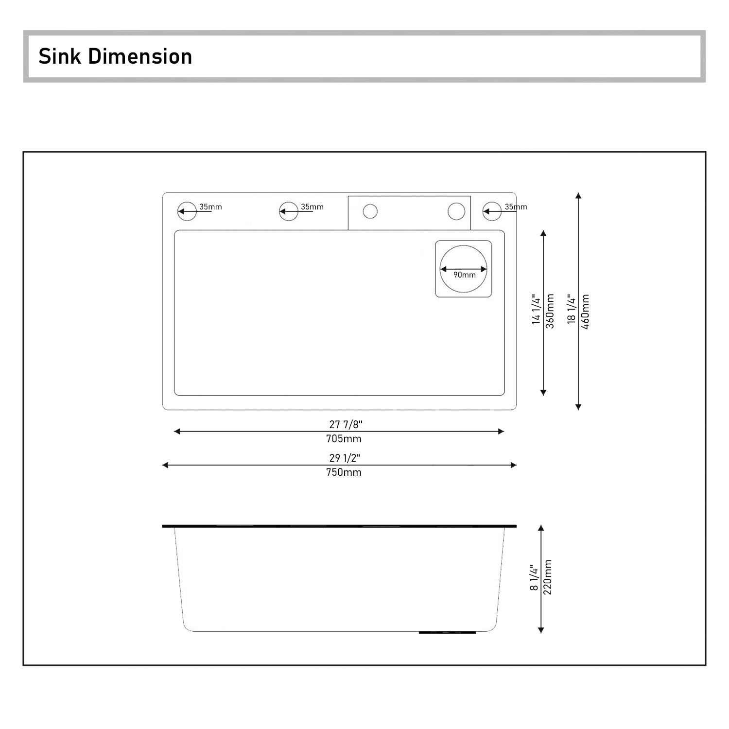 Ensemble d'évier de cuisine pour poste de travail à cuve simple avec robinet cascade-KS2203